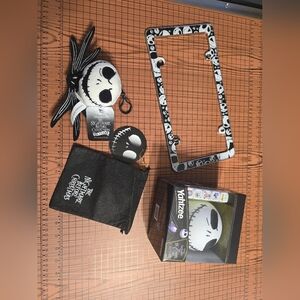 Nightmare before christmas lot license plate frame yahtzee keychain NWT